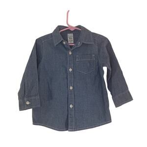 CARTER'S Boy’s Light Weight Denim Long Sleeve Button Down Shirt /Size: 18 MO